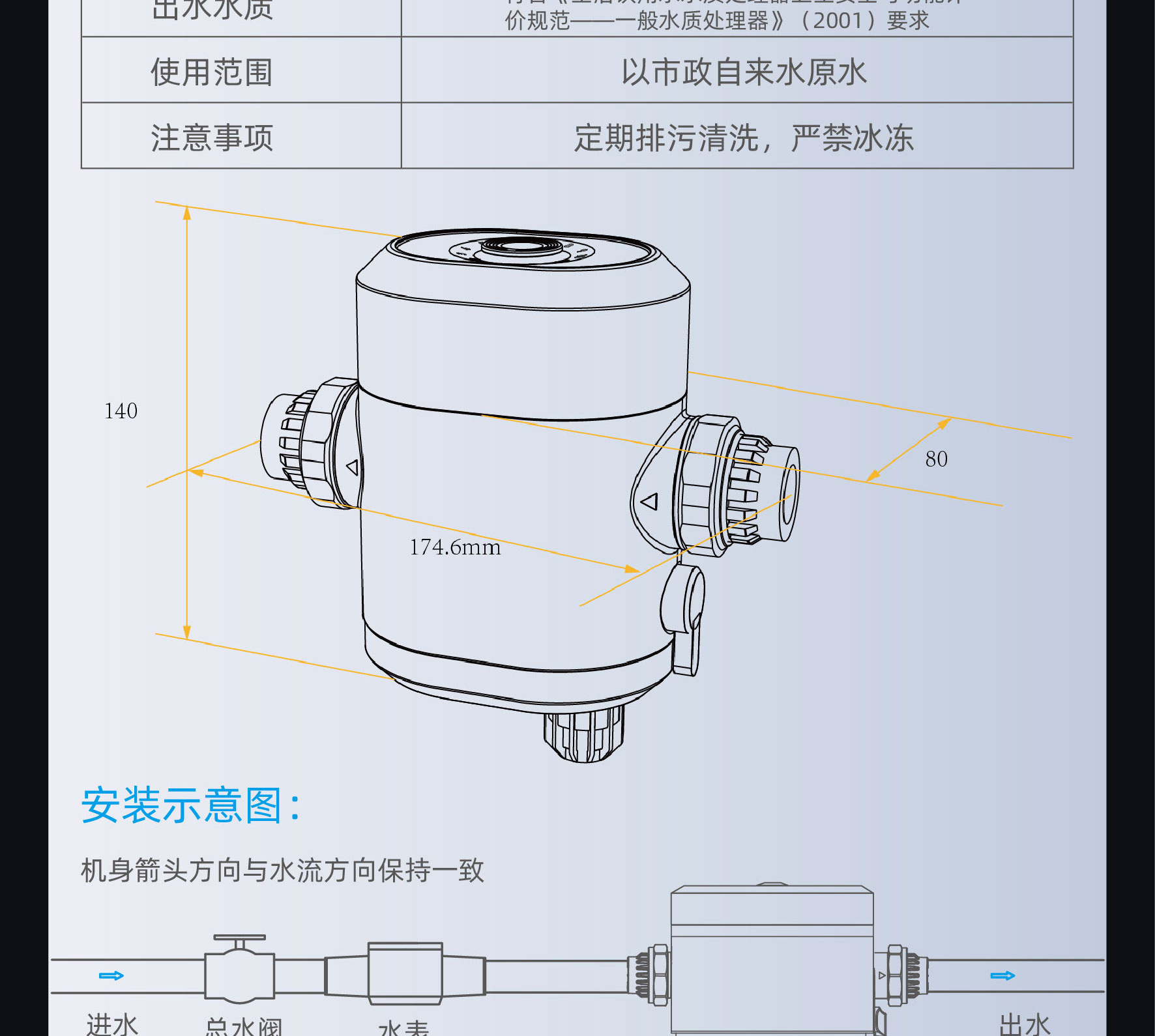 中央水路保护式前置过滤器